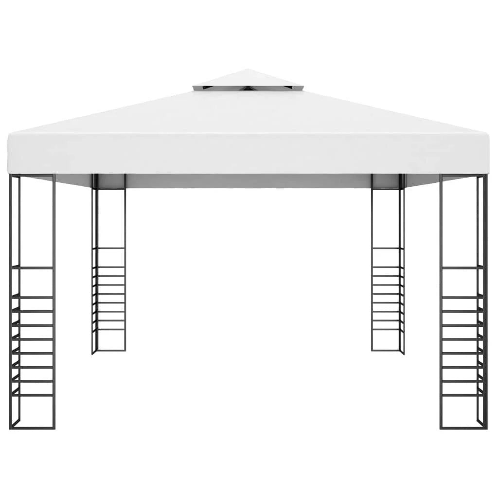 White Powder-Coated Steel Garden Gazebo X36831