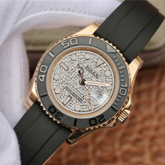 Golden Diamond Dial Rubber Strap 40mm Q9067