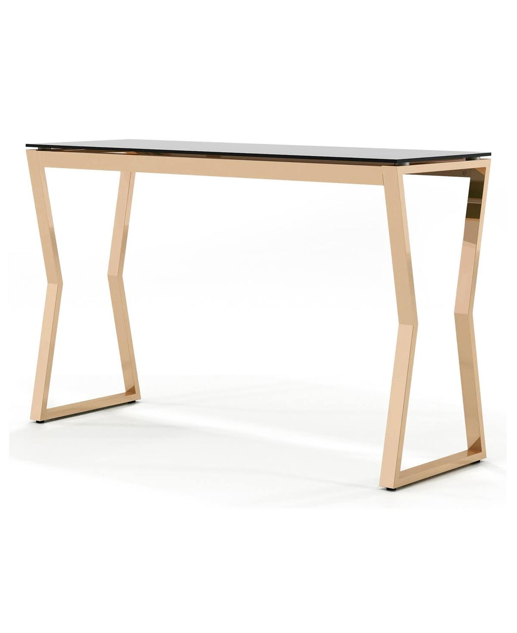 Gold-Tone Glass Top Sofa Table F485