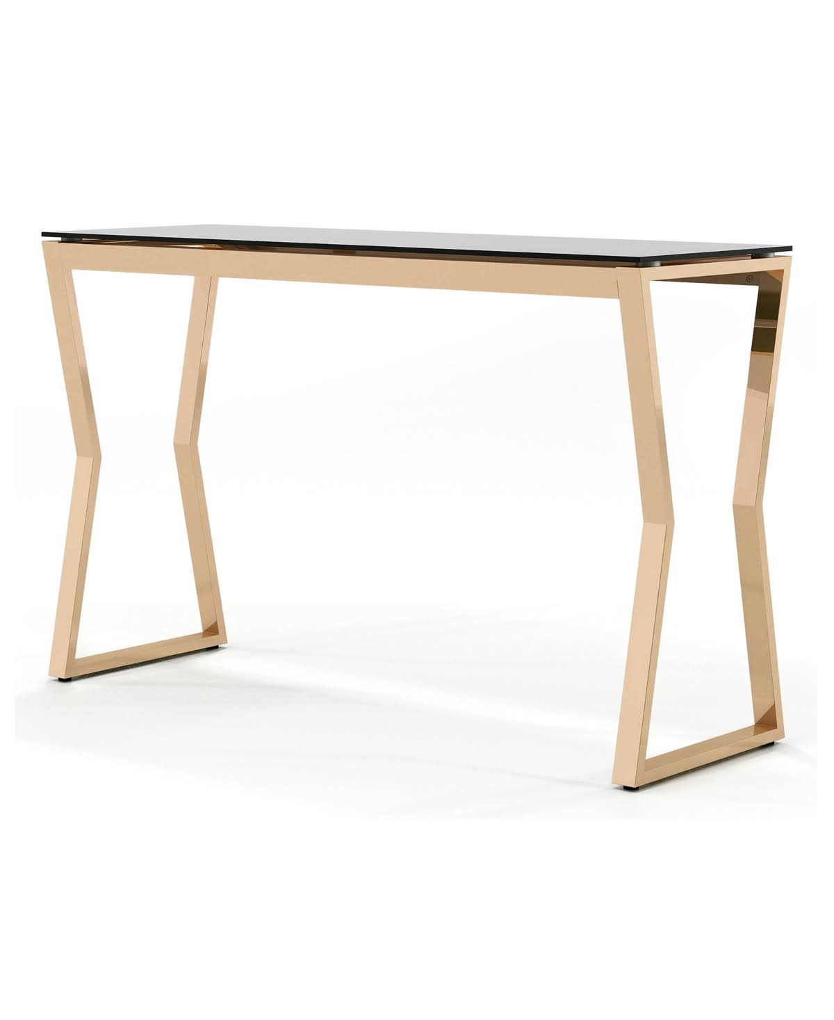 Gold-Tone Glass Top Sofa Table F485