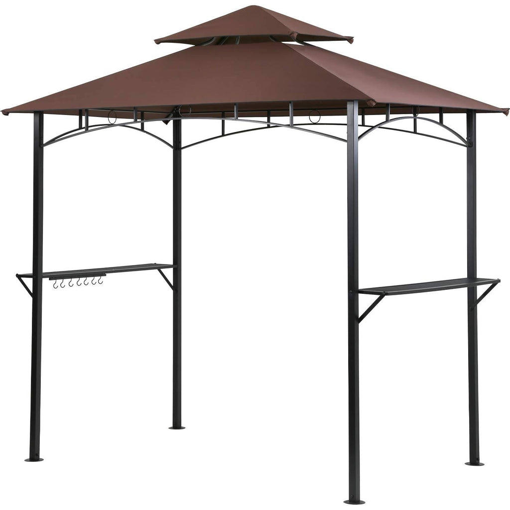 Brown BBQ Grill Gazebo Barbecue Canopy Tent with Air Vent R67494