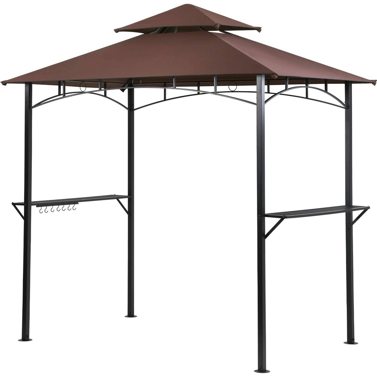 Brown BBQ Grill Gazebo Barbecue Canopy Tent with Air Vent R67494