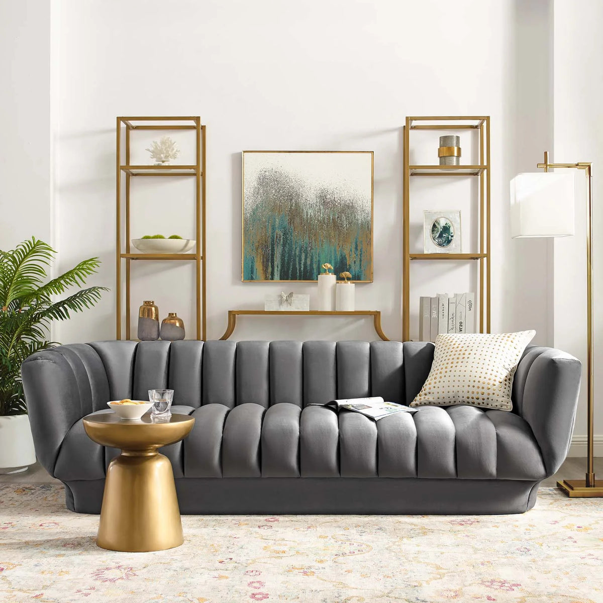 Grey Velvet Sofa X917159