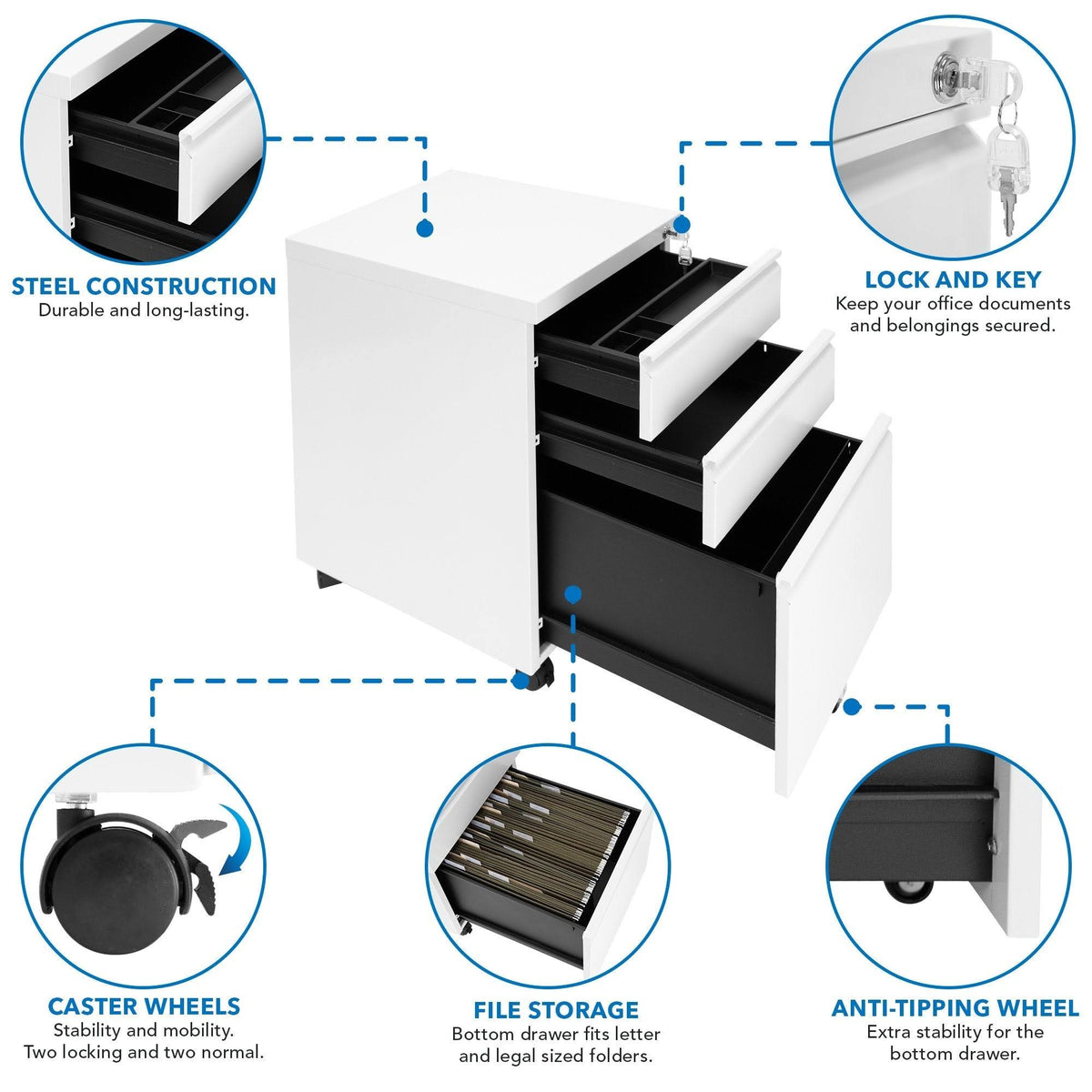 Rolling Three Drawer Cabinet N71366