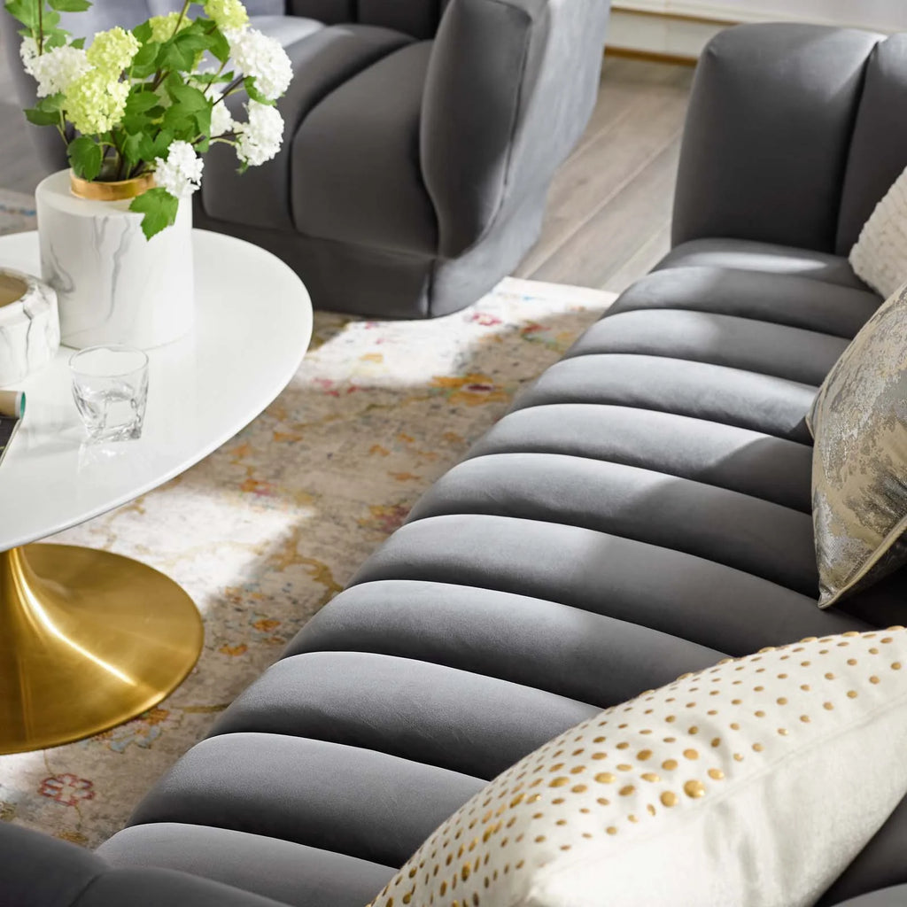 Grey Velvet Sofa X917159