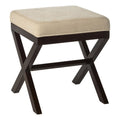 Espresso/Beige Polyester Fabric Vanity Stool R1157