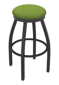 Swivel Extra Tall Bar Stool with Pewter Finish and Kiwi Green Seat T5574