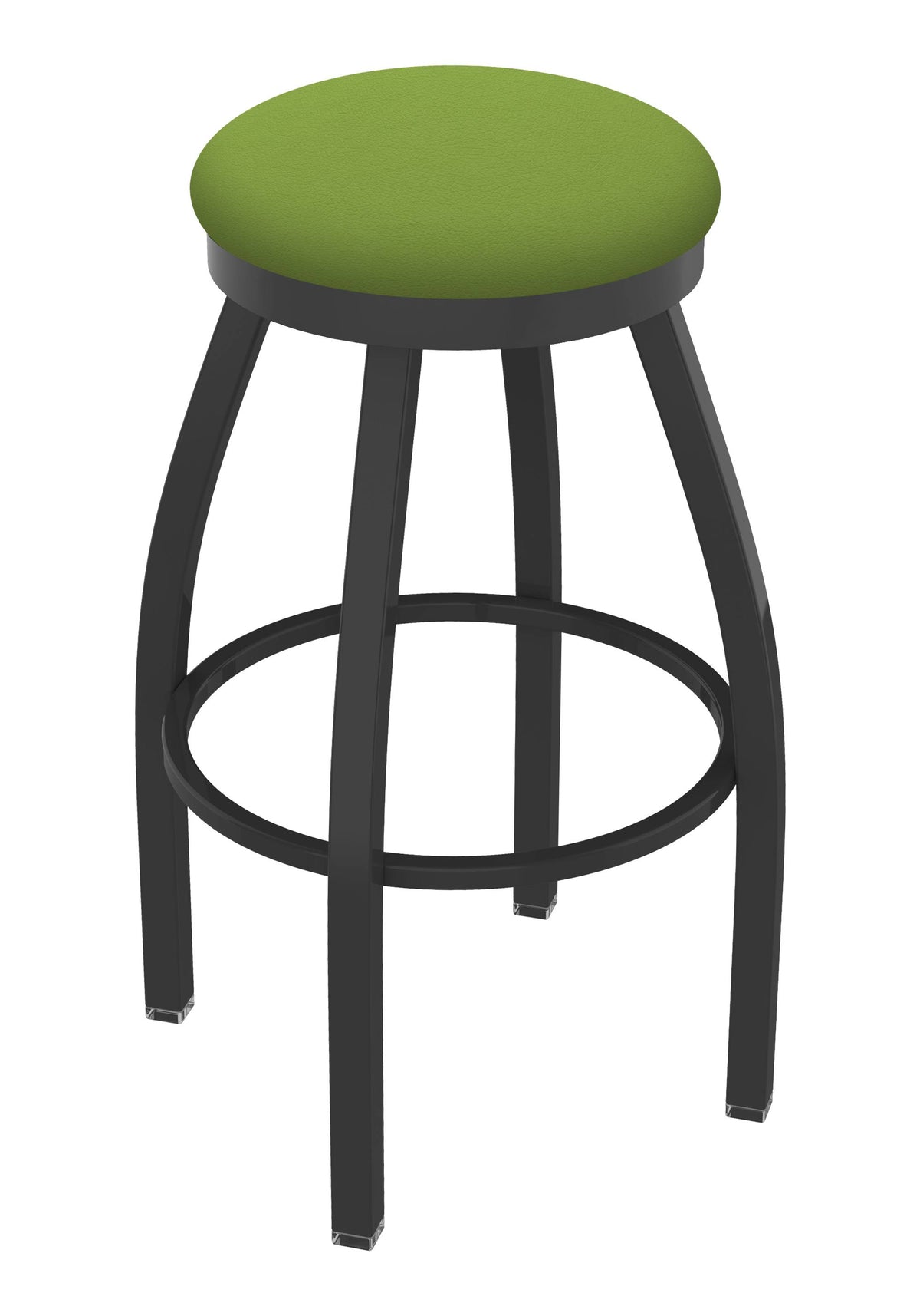 Swivel Extra Tall Bar Stool with Pewter Finish and Kiwi Green Seat T5574