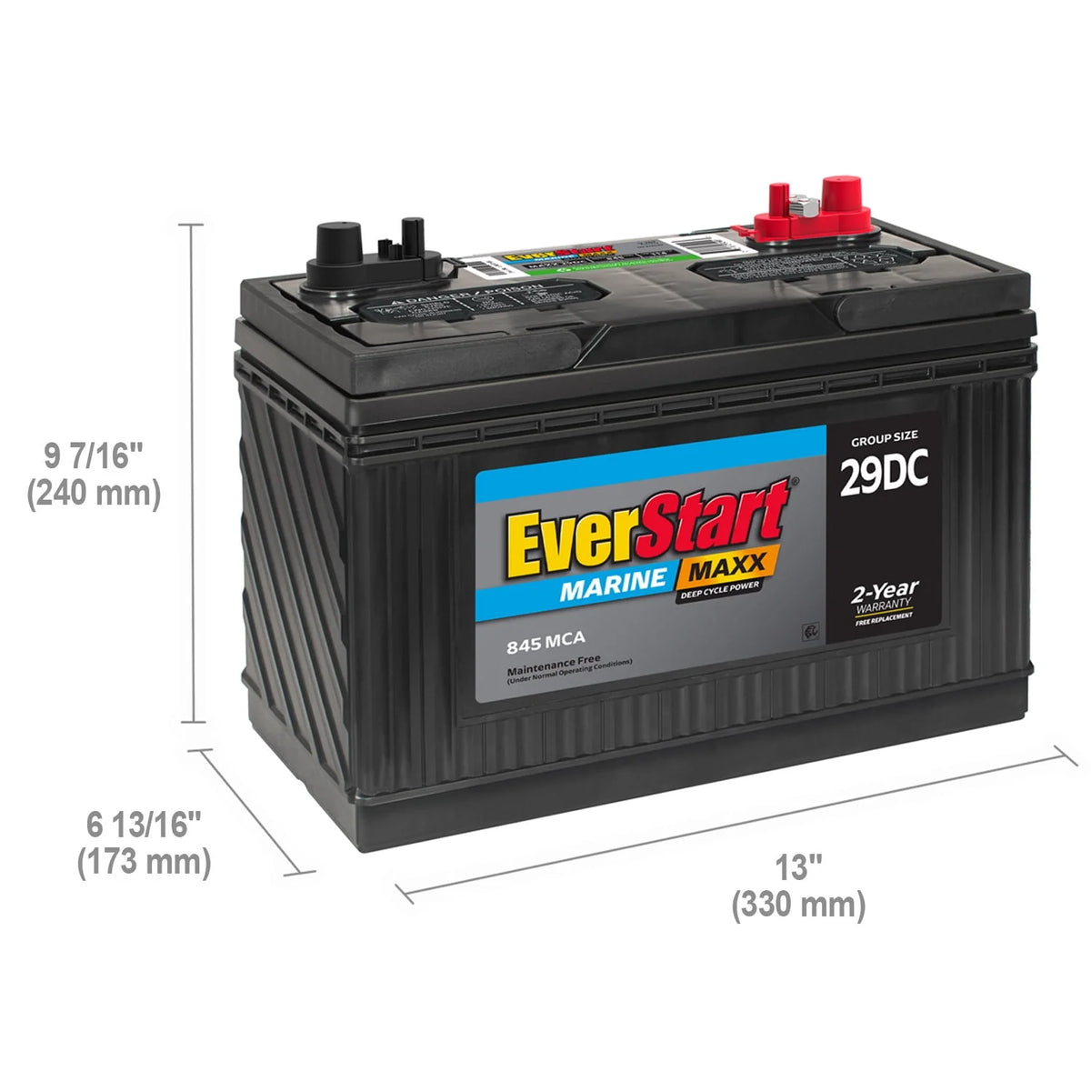 Marine Battery Group Size 29DC 12 Volt 845 CCA L169
