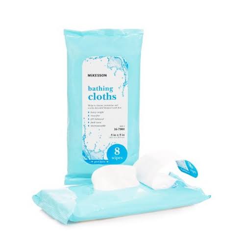 Rinse-Free Bath Wipes Soft Pack, Aloe, Scented, 8 Count F61307