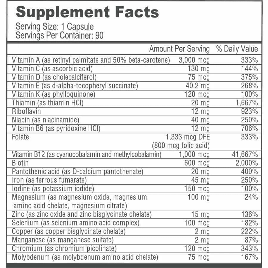 Bariatric Multivitamin Capsules 1-Month Supply K694
