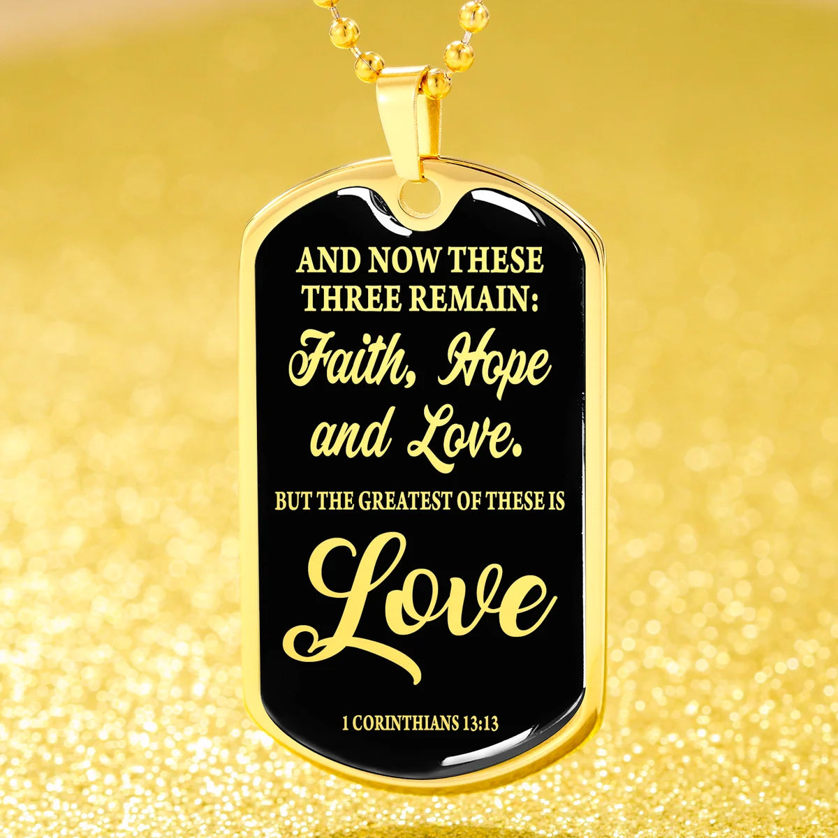 Stainless Steel or 18k Gold Dog Tag Necklace Y380