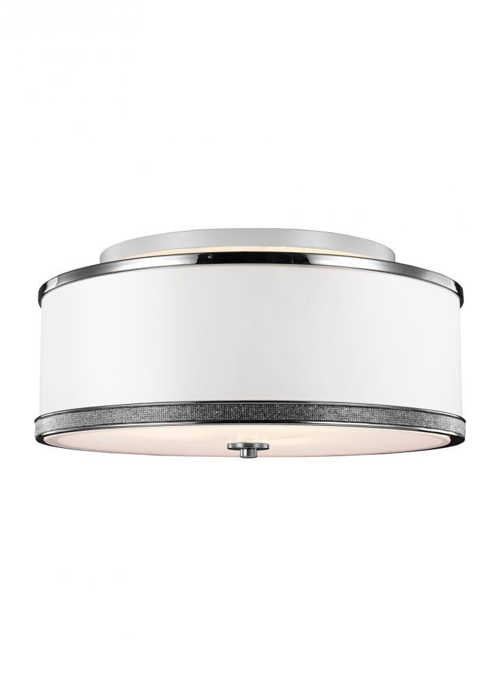 3-Light Indoor Semi-Flush Mount Nickel V1067