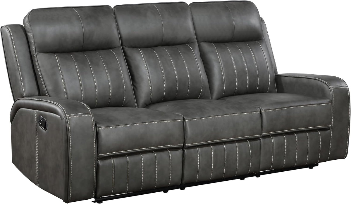 3-Piece Upholstered Motion Reclining Sofa Set Grey S840