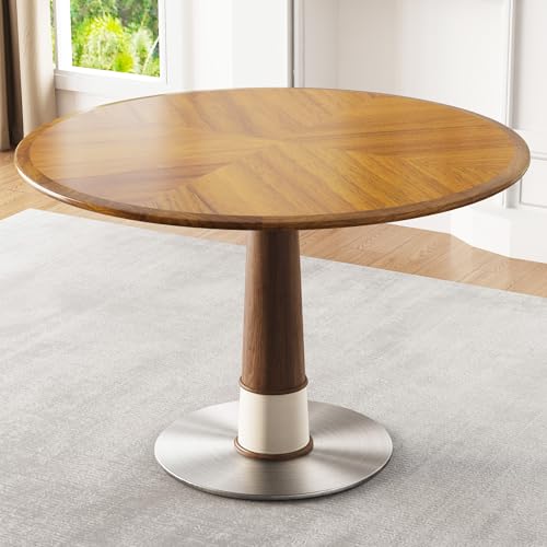 Walnut Round Wooden Dining Table 43.3" P989107