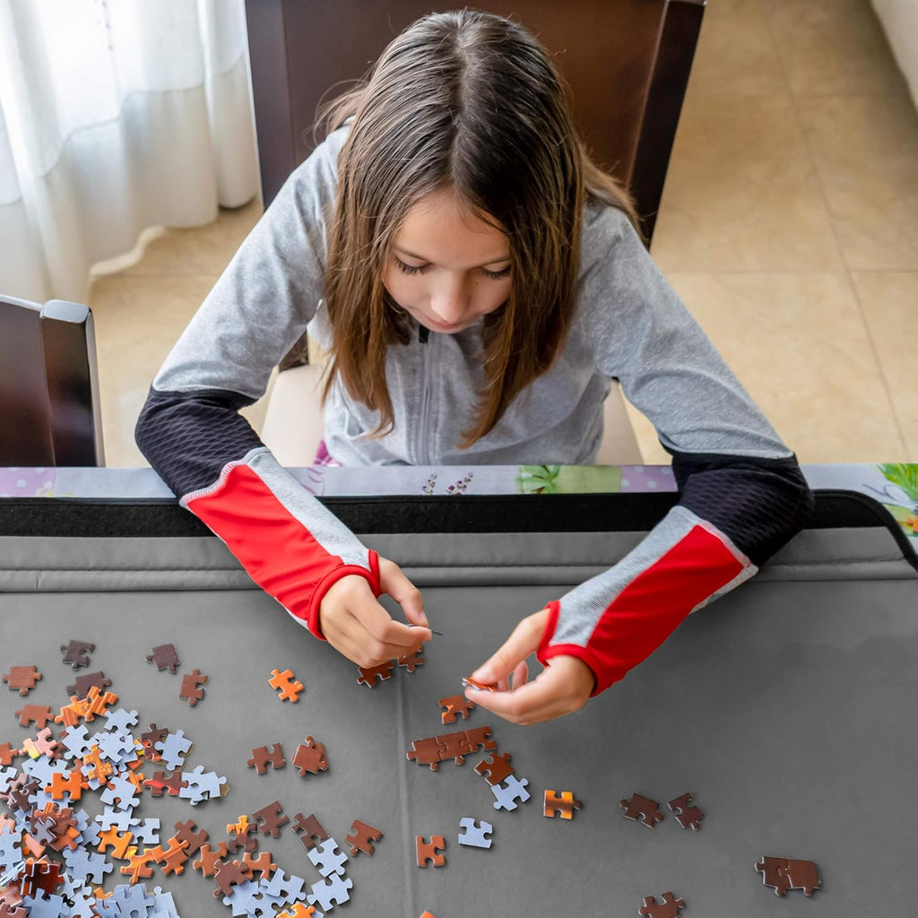 1000-Piece Jigsaw Puzzle Mat with Non-Slip Felt Surface, 2 Removable Trays, Carry Handle Pack of 2 T958003