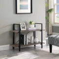 2 Tier Grey Wood and Metal Bookshelf B915