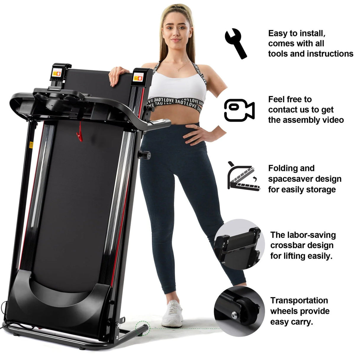 2.5 HP Foldable Treadmill with Incline C905813