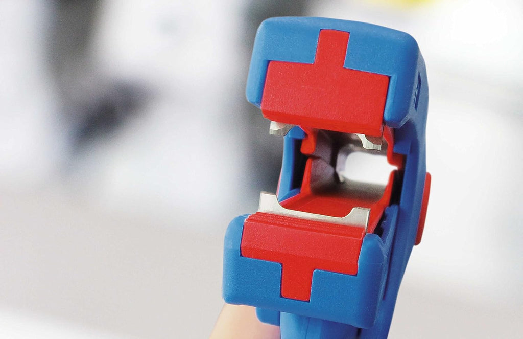 Automatic Wire Stripper for Flat Cable, 18-11 AWG (0.75-4.0 mm²), red/blue O9610