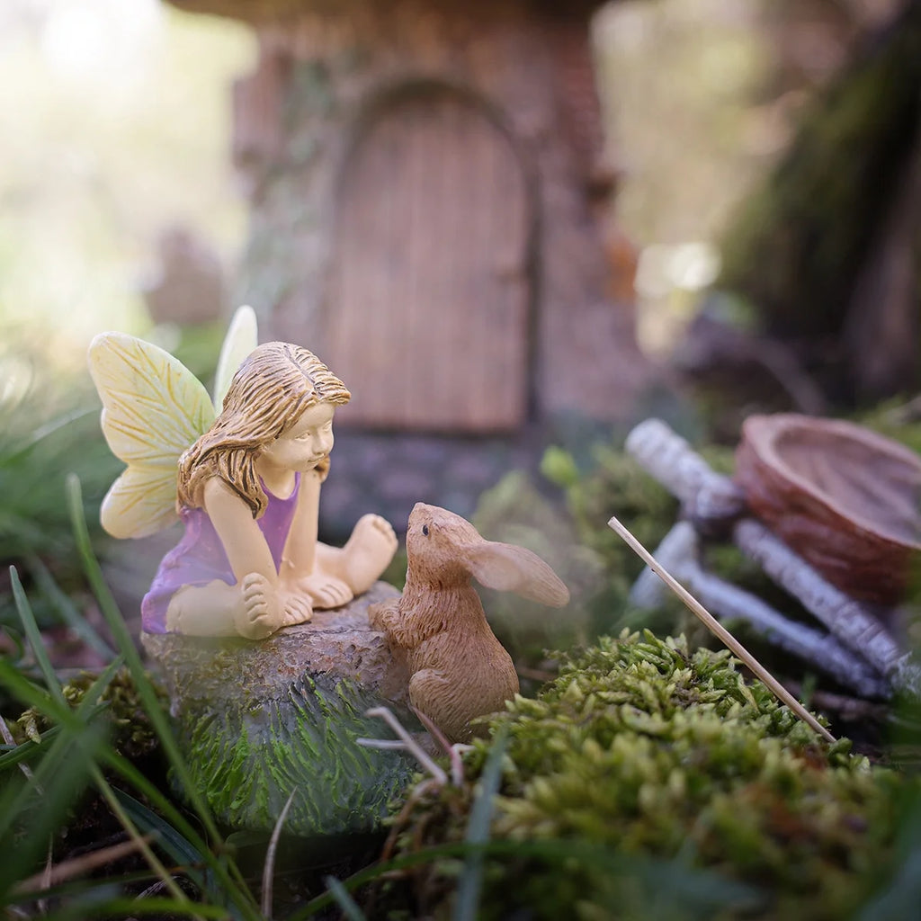 Mini Bunny Rabbit Figurine Garden Decor Statue L498