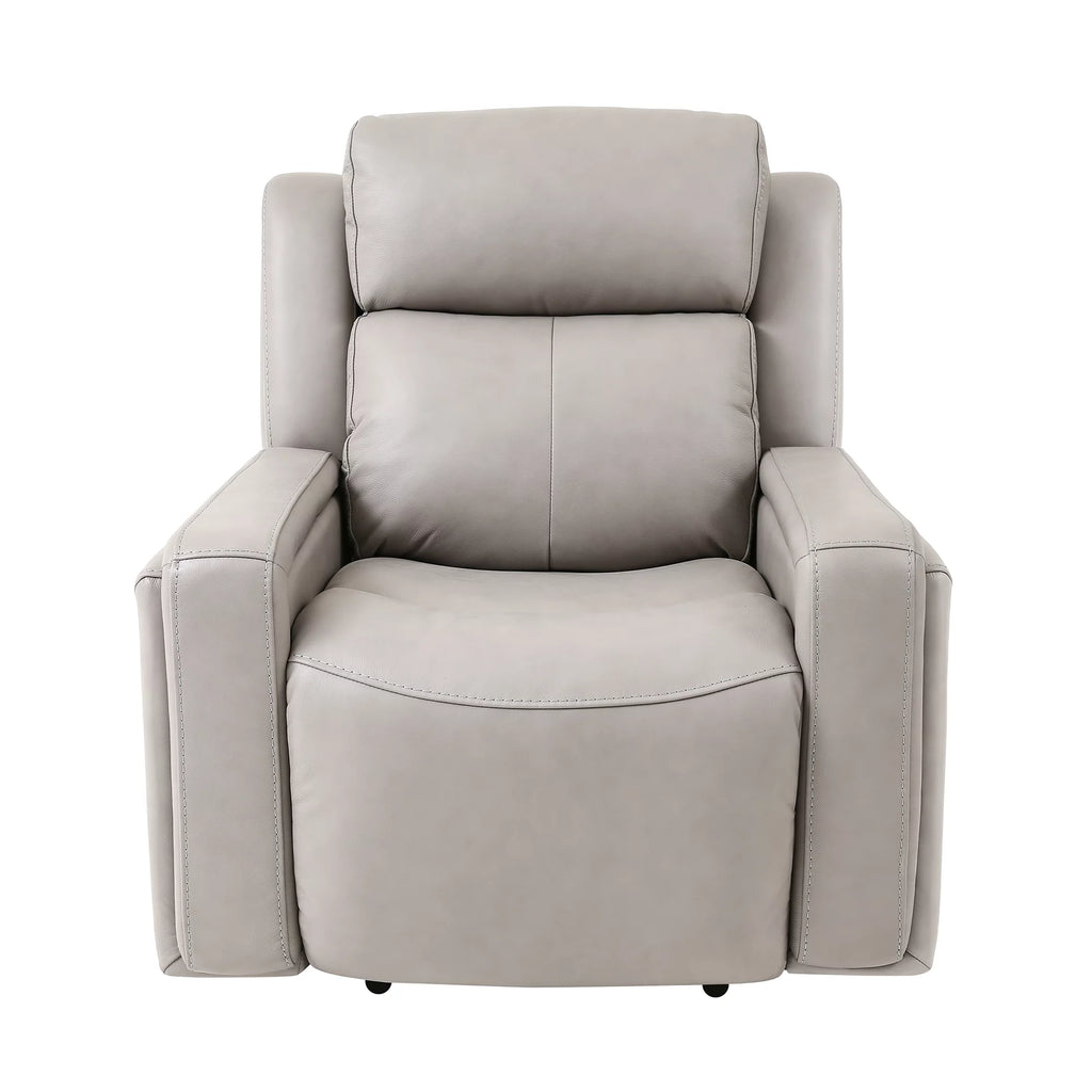 Light Grey Genuine Leather Recliner Chair Y291016