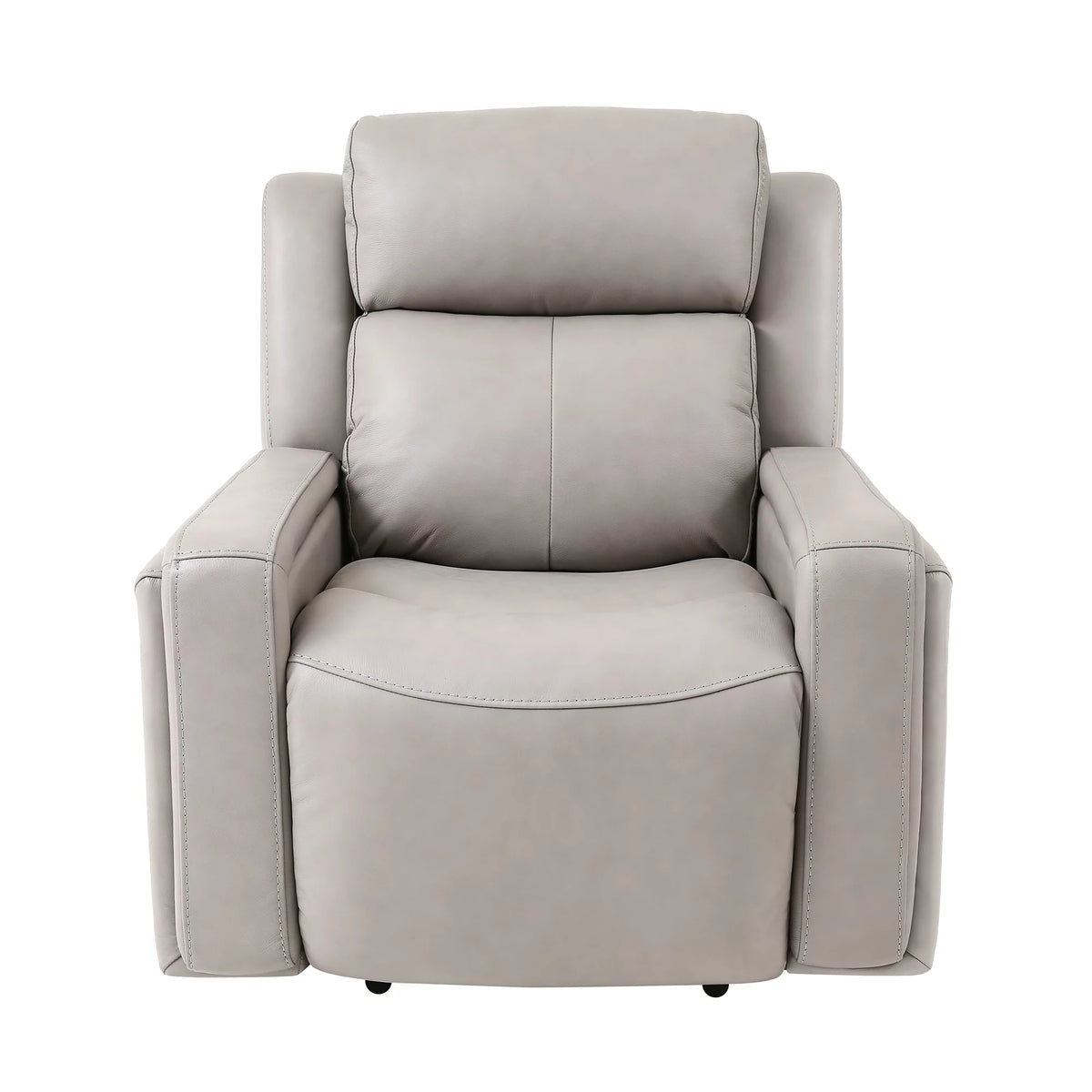Light Grey Genuine Leather Recliner Chair Y291016