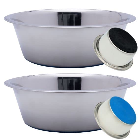 Stainless Steel Dog Bowl Set of 2 with Silicone Non-Skid Base Z504382