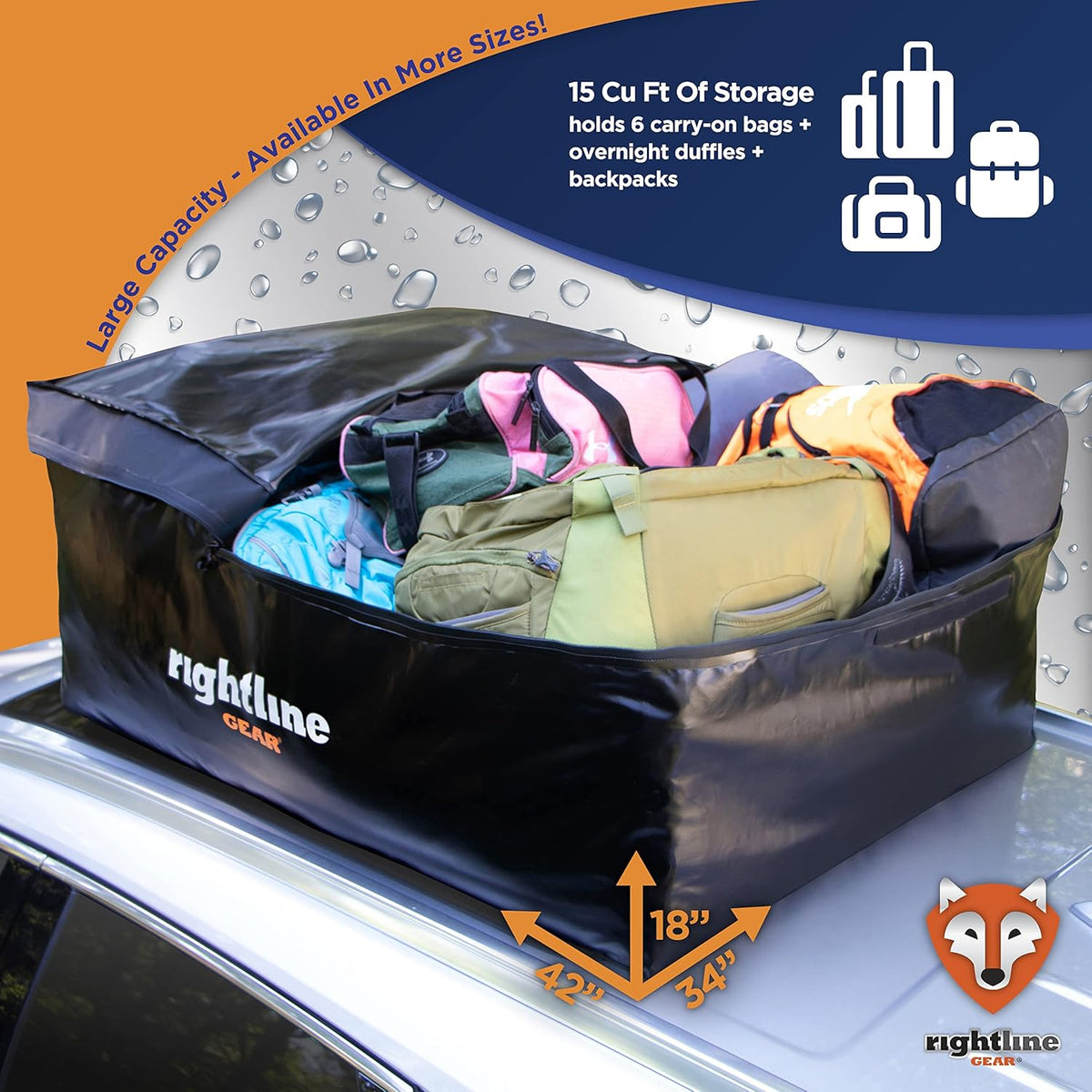 18 cu ft Waterproof Car Top Carrier H886
