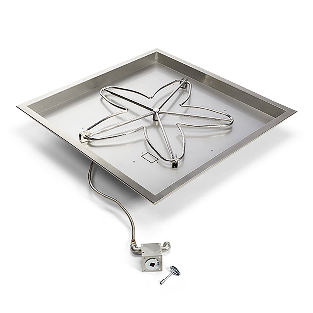 30x22 Square Pan Fire Pit Insert Kit 65K BTU Natural Gas Propane B74407