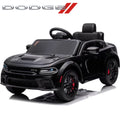 12V Black Dodge Charger Ride On Car with Remote Control J5100