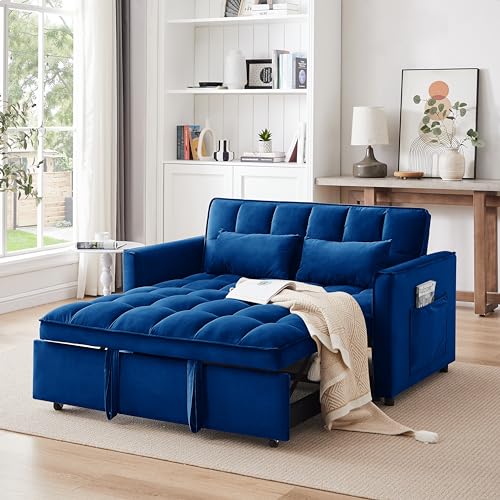 Velvet Convertible Sofa Bed with Adjustable Back E6545