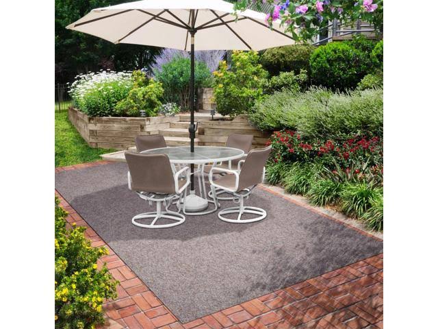Brown 6 Feet x 20 Feet Indoor Outdoor Carpet with Rubber Backing Z292087