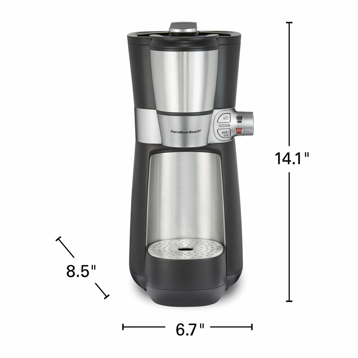 Cold Brew & Hot Coffee Maker, Single Serve, 16 oz, Black E5425