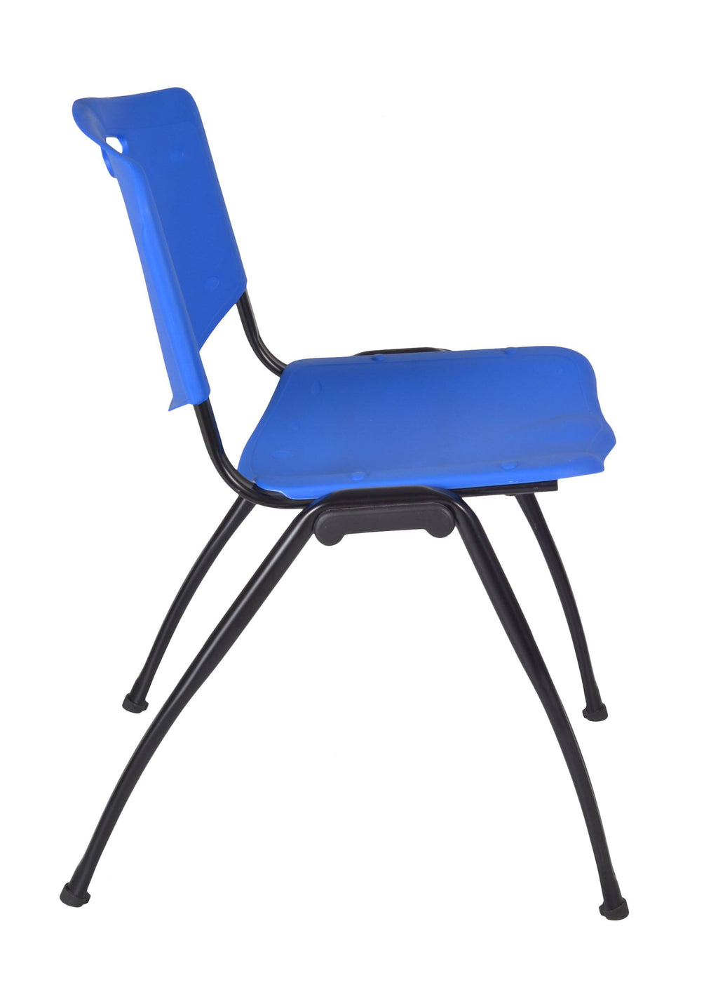 Beige Square Breakroom Table with 4 Blue Stack Chairs N7037