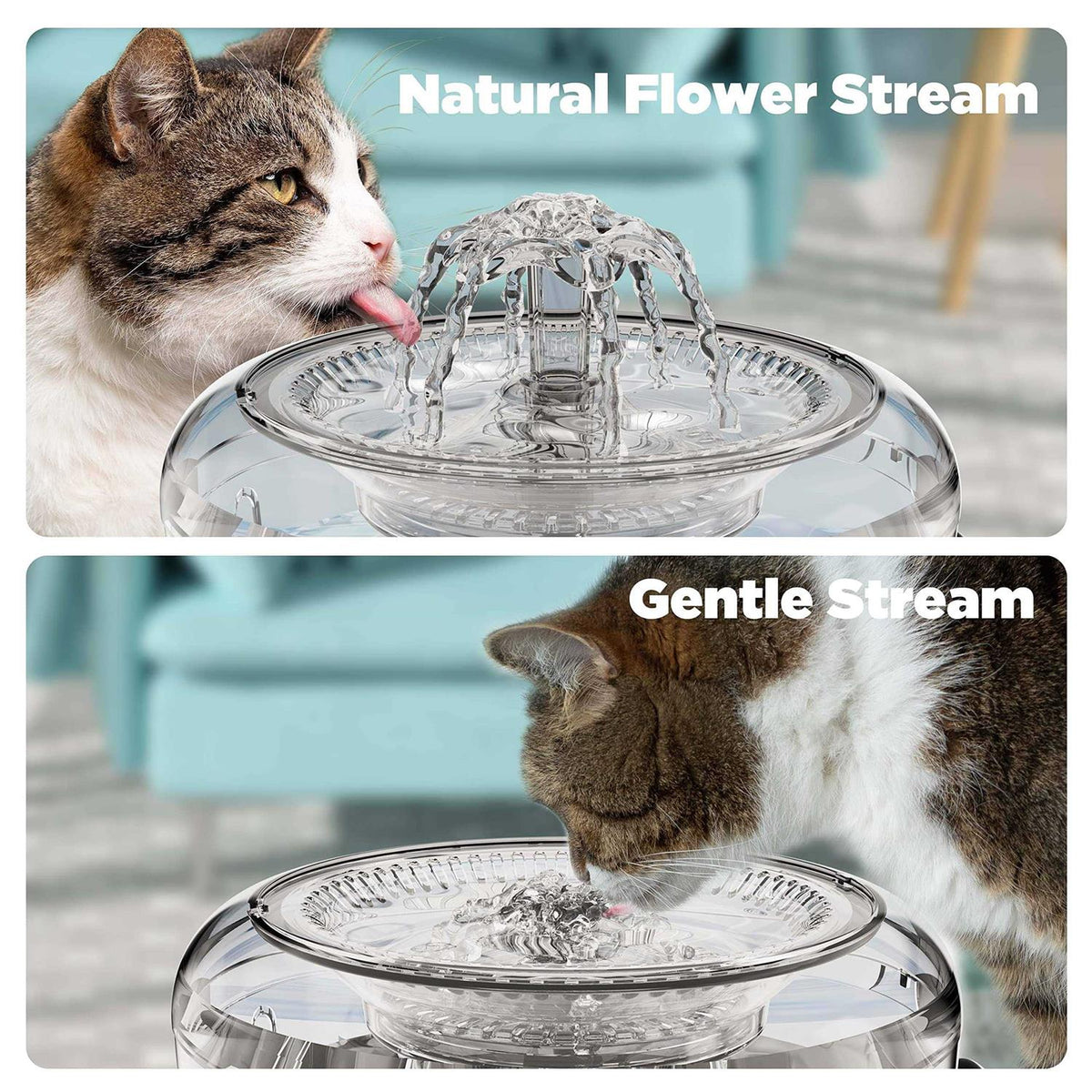 Automatic Cat Water Fountain 81oz/2.3L LED Light V716