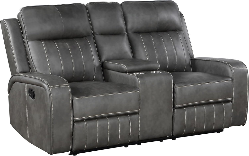 3-Piece Upholstered Motion Reclining Sofa Set Grey S840