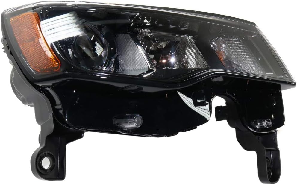 Jeep Grand Cherokee Passenger Side Black Bezel Halogen Headlight Assembly C186016