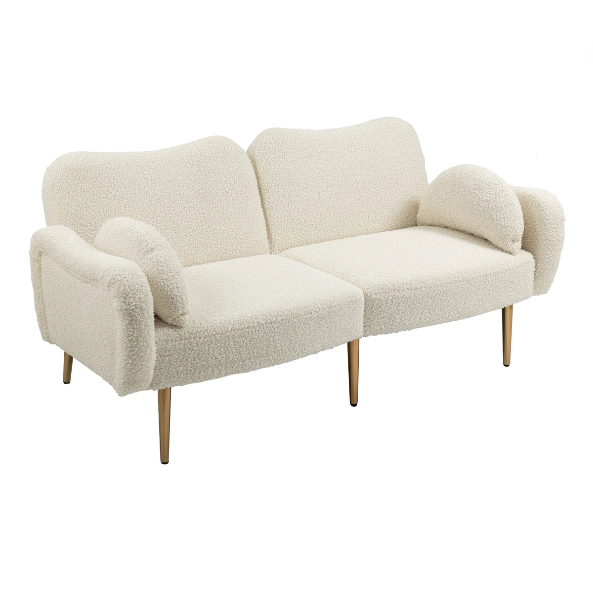 Velvet Love Seats Sofa with 2 Bolster Pillows J993228