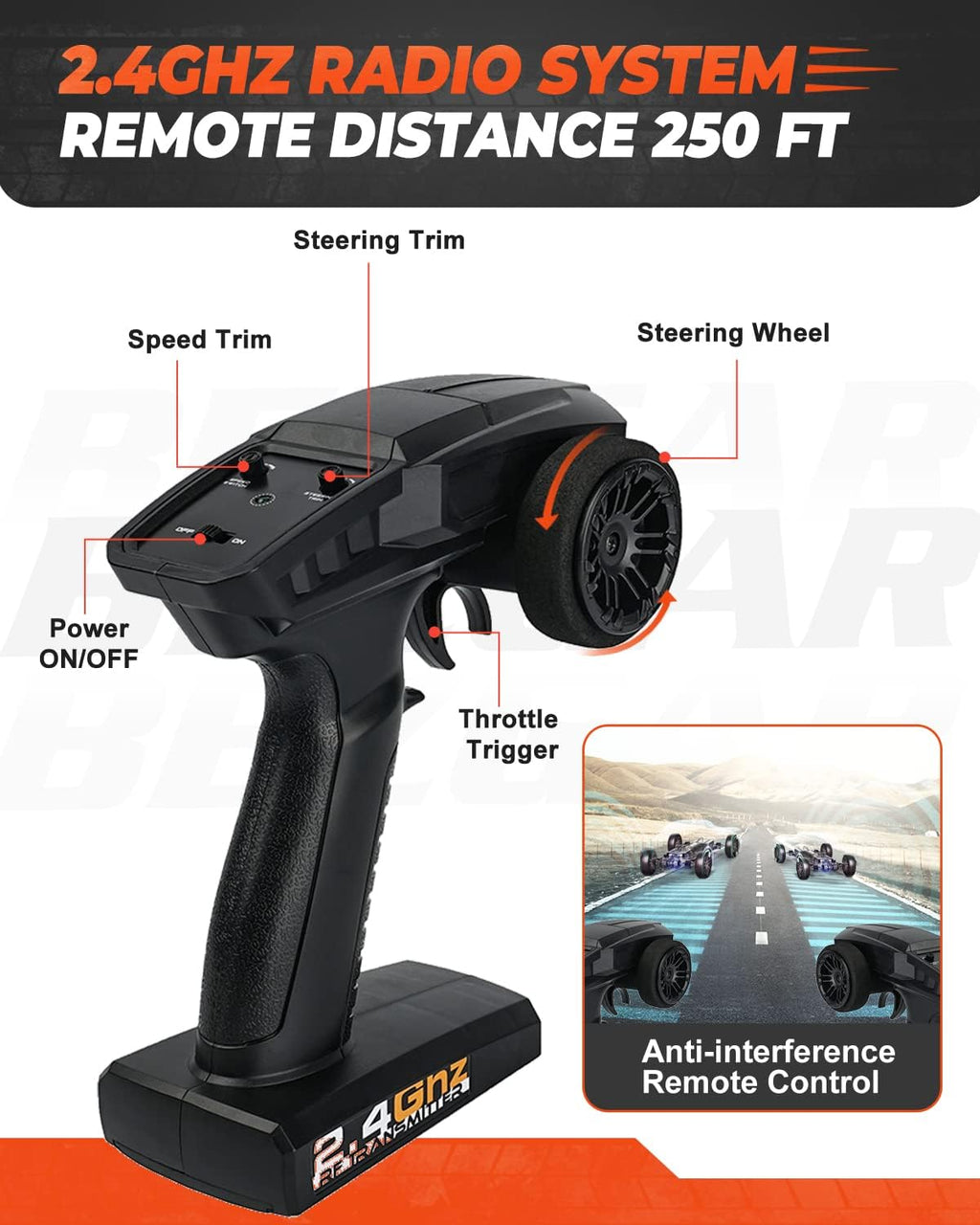 Remote Control Truck 4WD Electric Toy Off Road RC Monster Vehicle Car Crawler with 2 Rechargeable Batteries M568