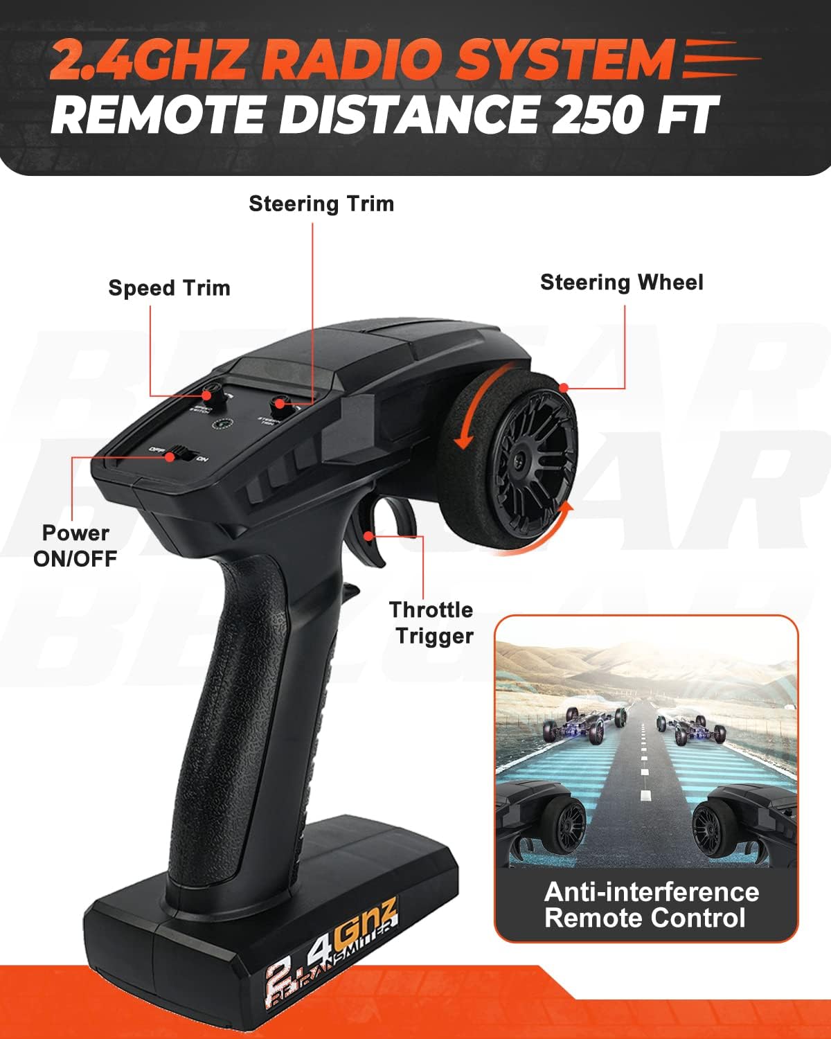 Remote Control Truck 4WD Electric Toy Off Road RC Monster Vehicle Car Crawler with 2 Rechargeable Batteries M568