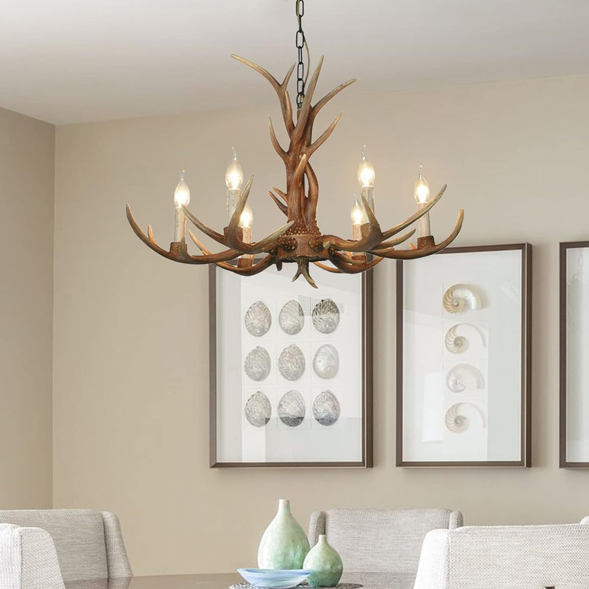 Brown Antler Ceiling Chandelier I248