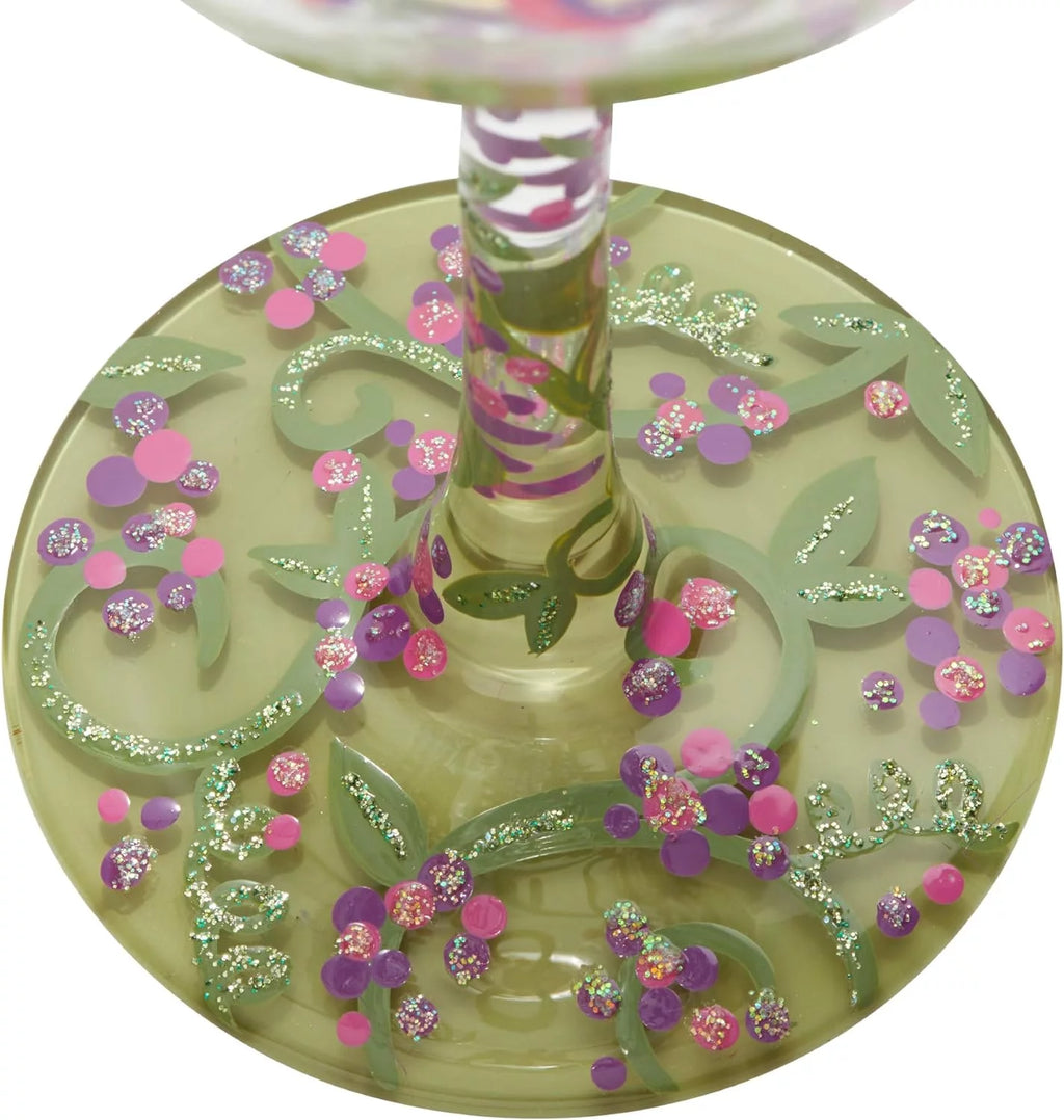 Hand-Painted Artisan Wine Glass, 1 Count, Multicolor N53470