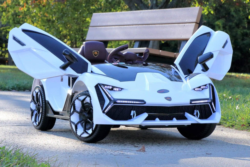 White 12V Kids Ride on Car with Remote G339