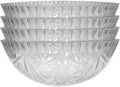 4 Crystal Cut Clear Plastic Bowls I7846