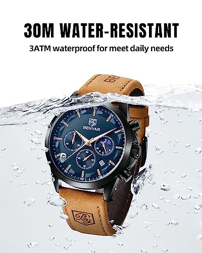 Mens Watch Analog Quartz Chronograph Waterproof Luminous Date Stainless Steel Bracelet W9658