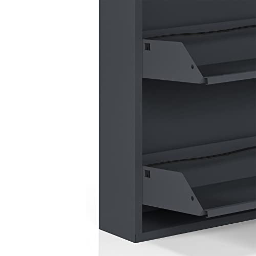 5 Tier Metal Shoe Cabinet with Cover, Anthracite W5860