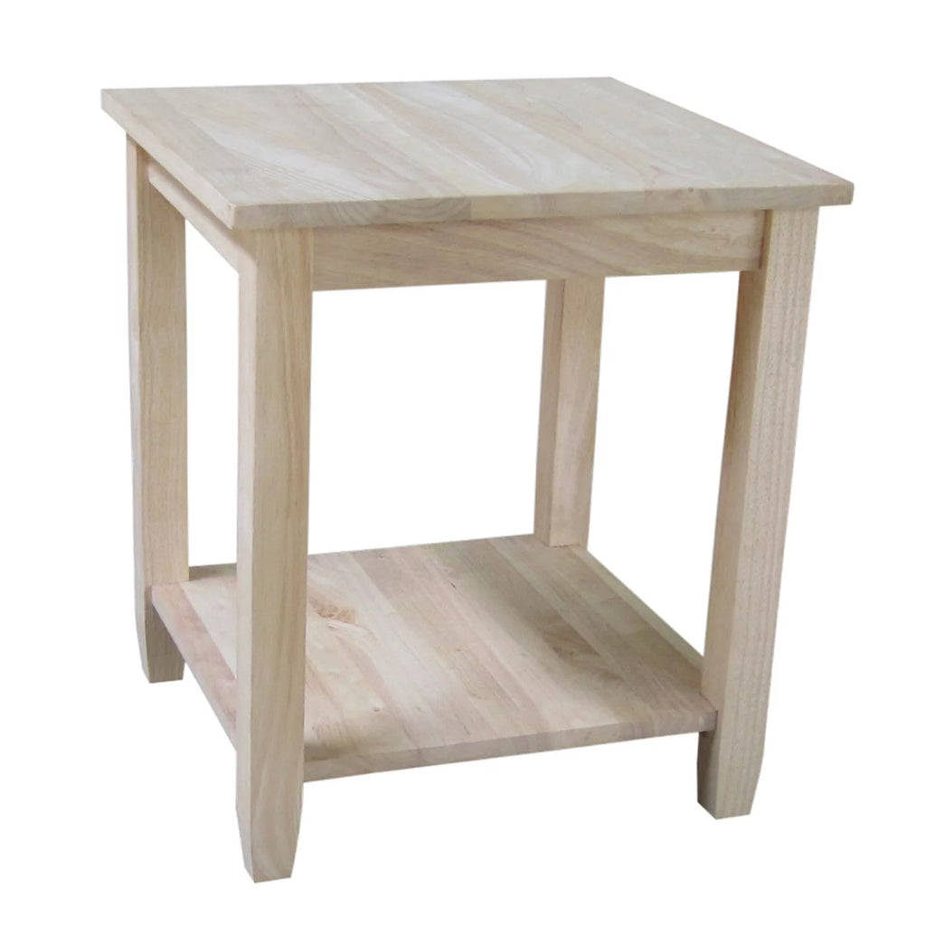 Solid Wood End Table Unfinished B269