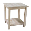 Solid Wood End Table Unfinished B269