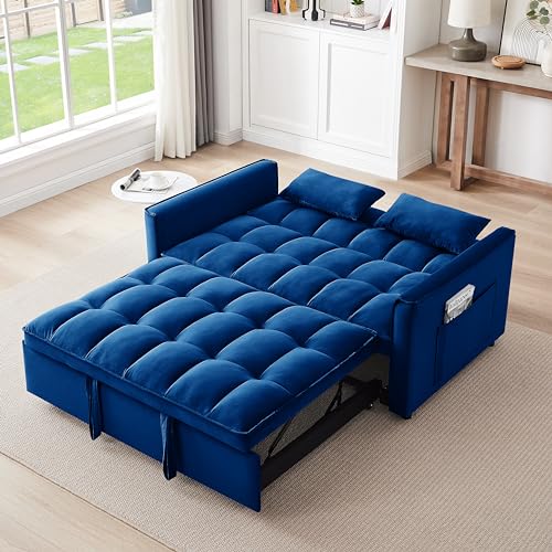 Velvet Convertible Sofa Bed with Adjustable Back E6545