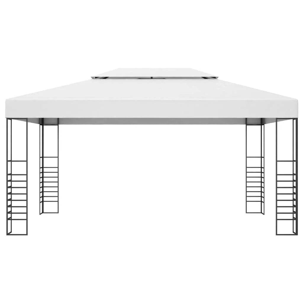 White Powder-Coated Steel Garden Gazebo X36831